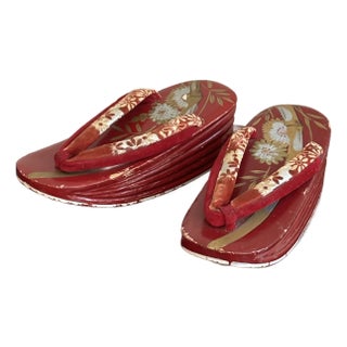 Mid-20th Century Japanese Geisha Geta Shoes -- A Pair For Sale