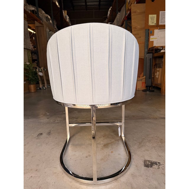 Vanguard Furniture Vanguard Furniture Light Blue and Silver Framed Counter Stool For Sale - Image 4 of 5