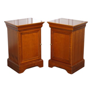 Vintage French Style Cherrywood Nightstands, Set of 2 For Sale