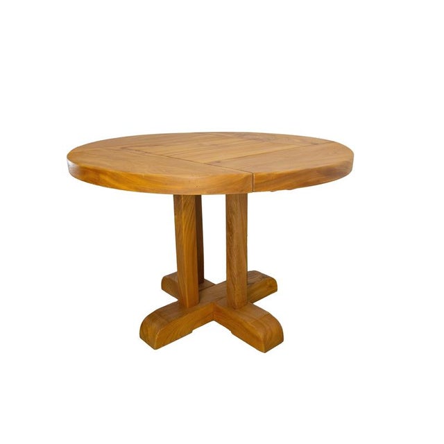 Charlotte Perriand Large French Round Elm Dining Table from Charlotte Perriand For Sale - Image 4 of 13