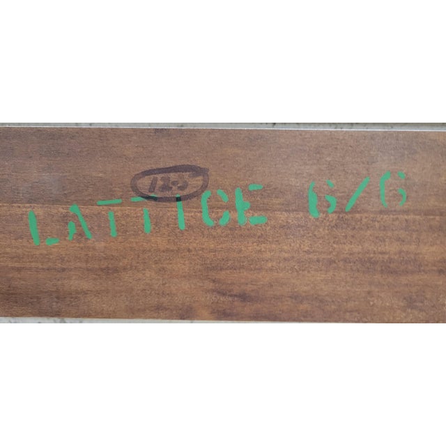 Vintage King Size Boho Style White Painted Lattice Headboard For Sale - Image 10 of 10