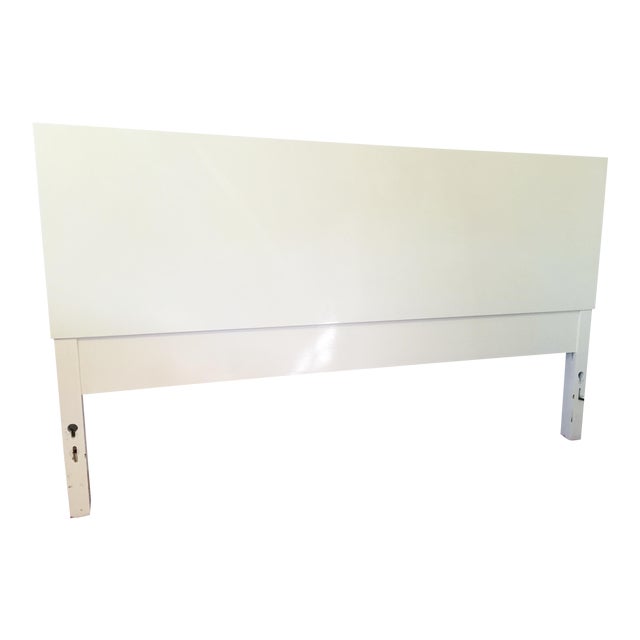 MidCentury Modern Style White Lacquer Full Size Headboard Chairish