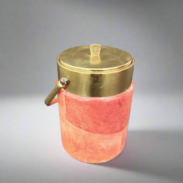 Metal 1960s Modernist Ice Bucket by Aldo Tura For Sale - Image 7 of 7