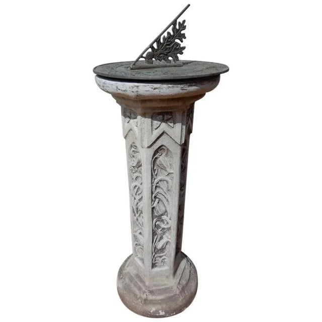 Stone Sun Dial Cast Stone For Sale - Image 7 of 7