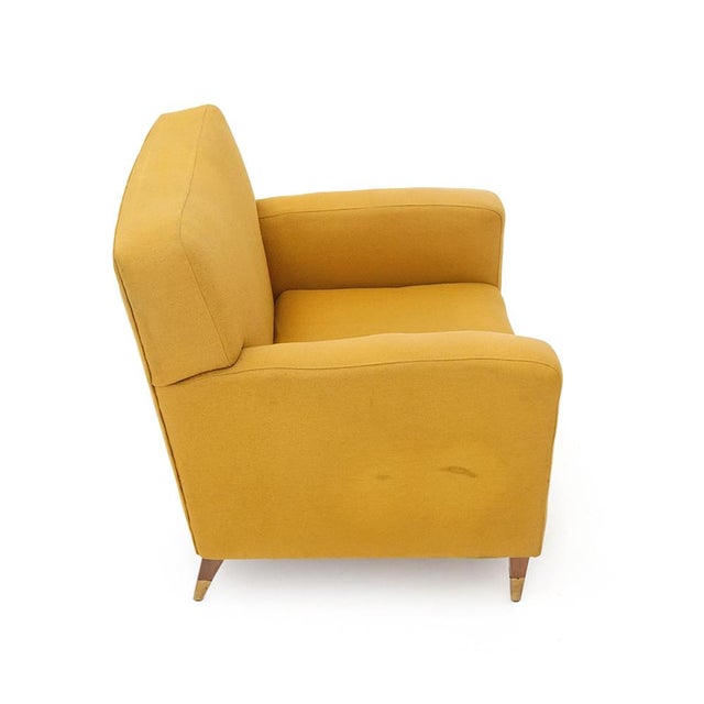 Metal Yellow Fabric Armchairs, 1950s, Set of 2 For Sale - Image 7 of 14