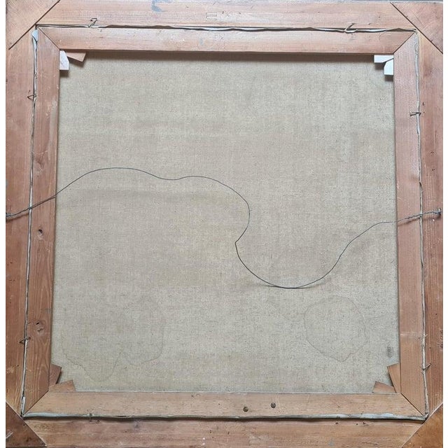 Mid 20th Century Mannerist Large Scale Oil Painting on Canvas, Boats in the Port by E Tiedemann, Framed For Sale - Image 10 of 12