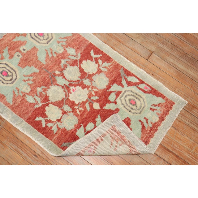 Mid-Century Modern Vintage Zabihi Collection Turkish Floral Small Rug - 2'2" x 3'8" For Sale - Image 3 of 6