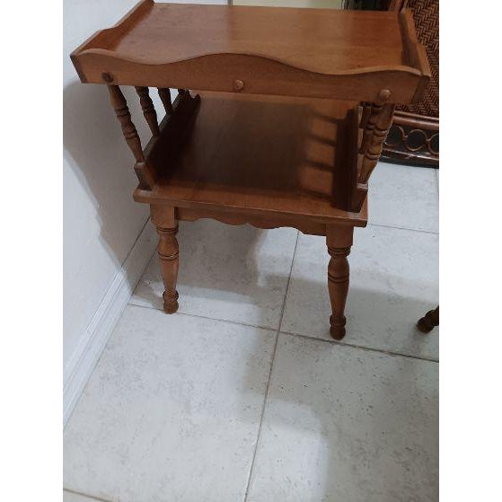 Vintage Step End Table 2 Tier Mid Century Modern Retro Brown Set of 2 For Sale In Naples, FL - Image 6 of 8
