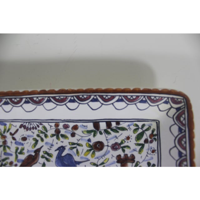 Late 20th Century Vintage Portuguese Ceramic Plate Hand Painted For Sale - Image 5 of 9