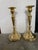 French Pair French 19th Century Candlesticks Solid Brass Early Round Baluster Stems Candle Holders For Sale - Image 3 of 10