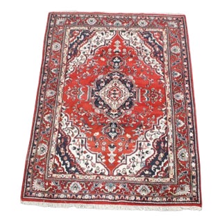 Vintage Rug with Mainly Red and Blue Tones For Sale