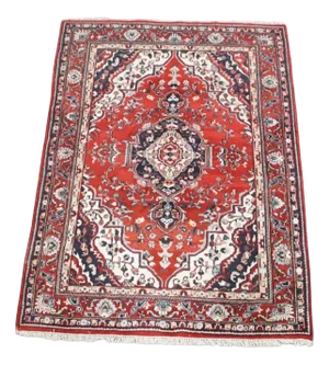 Vintage Rug with Mainly Red and Blue Tones