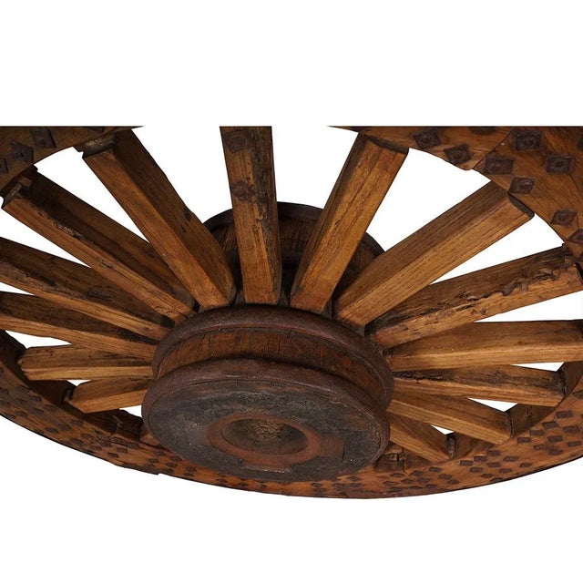 Early 19th Century Antique Chinese Large Country Wagon Wheel For Sale - Image 11 of 12