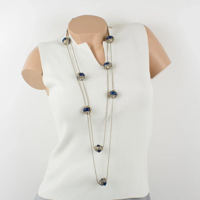 This is part of Chairish’s Costume Jewelry assortment. Stunning French designer Alexis Lahellec Paris extra-long necklace....