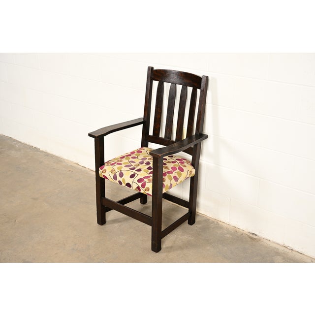 Limbert Antique Mission Oak Arts & Crafts Armchair, Circa 1910 For Sale - Image 15 of 15