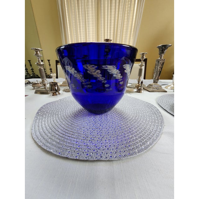Late 20th Century Handmade Cobalt Glass Bowl Signed by Artist Linda Backus For Sale In Palm Springs - Image 6 of 9