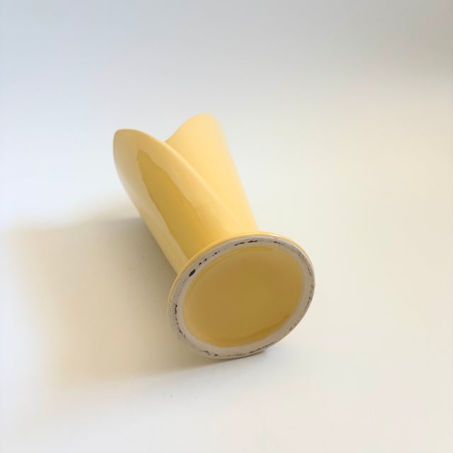 Yellow 80s Postmodern Yellow Wrapped Vase For Sale - Image 8 of 8