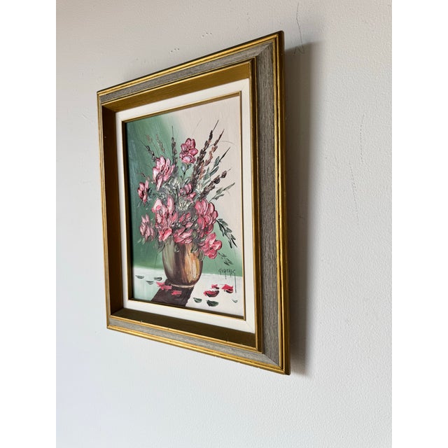 1980s Vintage Still Life Oil on Canvas Painting by Gervaig For Sale - Image 4 of 11