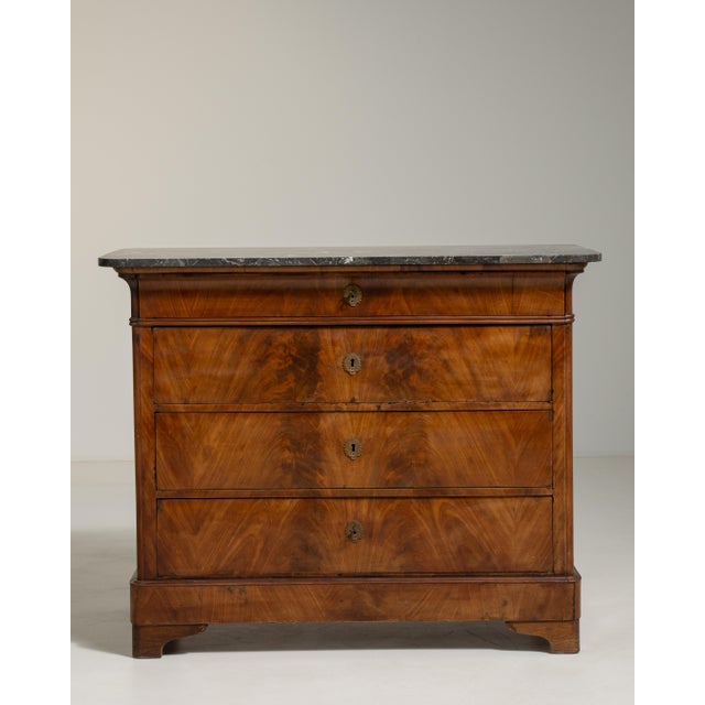 19th Century Biedermeier Chest of Drawers with Marble Top For Sale - Image 14 of 16