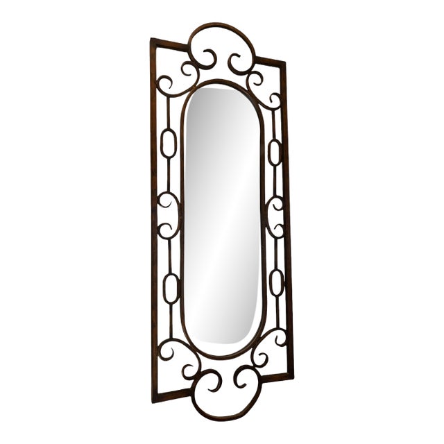 53 1/2" Scrollwork Iron Wall Mirror For Sale
