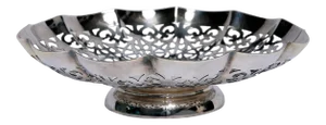 Retriculated Scalloped Silverplate Bowl
