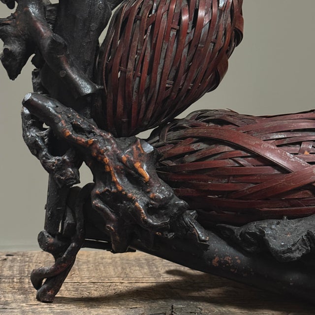 Vintage Japanese Nest-Form Art Nouveau Style Ikebana Basket (Su-Ikebana Kago) For Sale In Philadelphia - Image 6 of 12