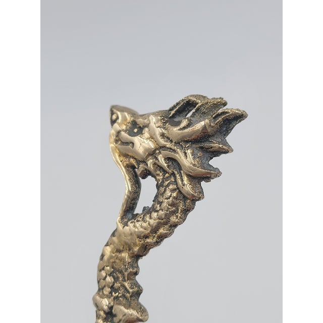 Metal Mid 20th Century Solid Brass Dragon Letter Opener For Sale - Image 7 of 11