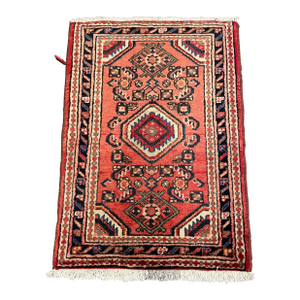 1990s Handwoven Persian Karajeh Area Rug 2'2" X 2'10"