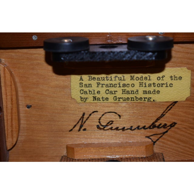 Wood Vintage Handmade Music Box San Francisco Street Car By, Nate Gruenburg For Sale - Image 7 of 8
