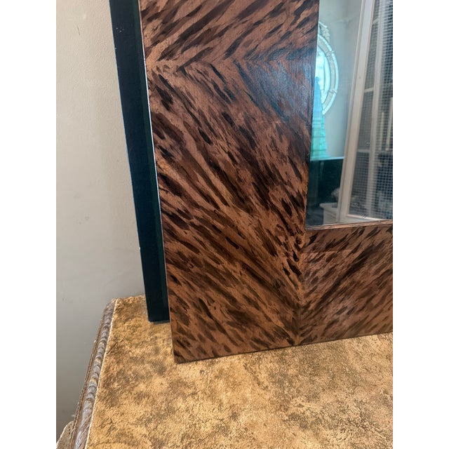 Irwin and Lane Hand Made and Hand Painted Faux Tortoiseshell Modern Mirror For Sale - Image 4 of 6