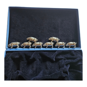 Smythson London Pewter Pig Place Card Holders- Set of 8 in Box
