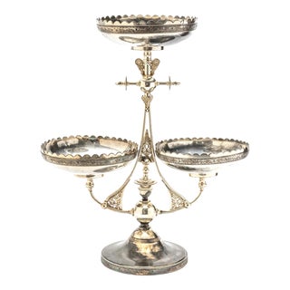 Monumental Victorian Era Silver Plated Compote Server For Sale