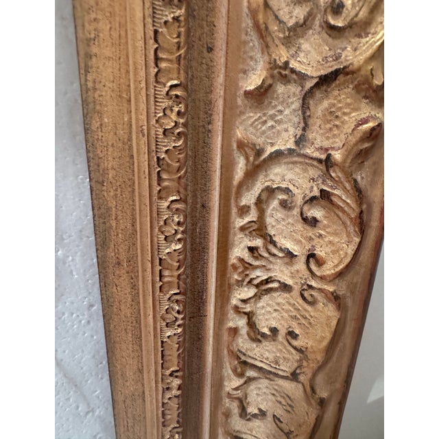 Ornate Vintage Whitewashed Giltwood Picture or Mirror Frame For Sale - Image 9 of 11