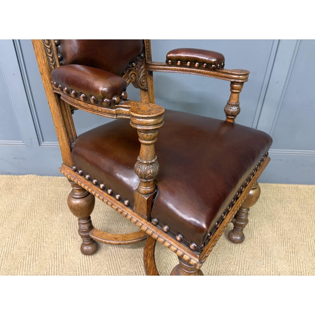 Carved Oak High Back Chairs, 1900, Set of 8 For Sale - Image 10 of 18