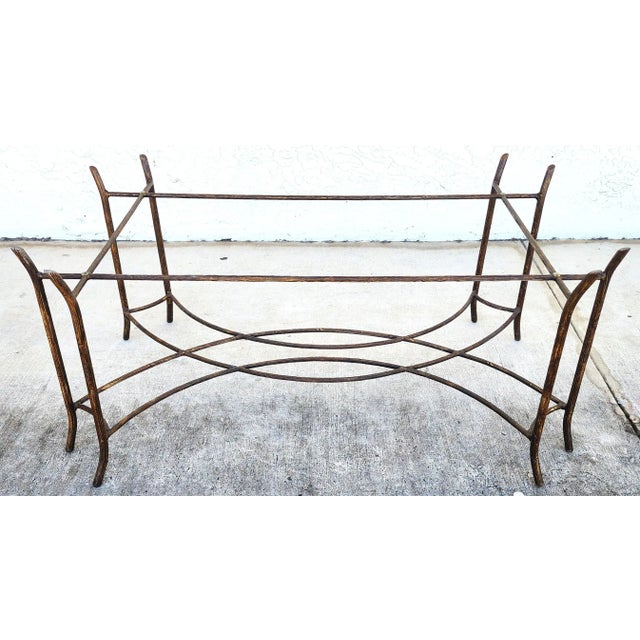 Vintage French Coffee Table Faux Bois For Sale - Image 9 of 15