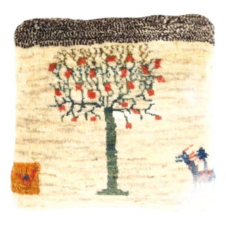 Pasargad DC Fine Hand Knotted Persian Gabbeh Pillow For Sale