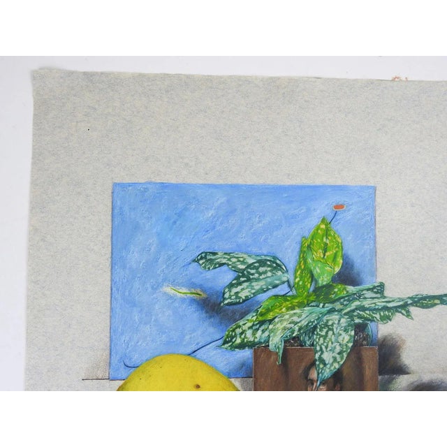 1981 Phil Richards Still Life With Portrait Pastel Painting For Sale - Image 4 of 6