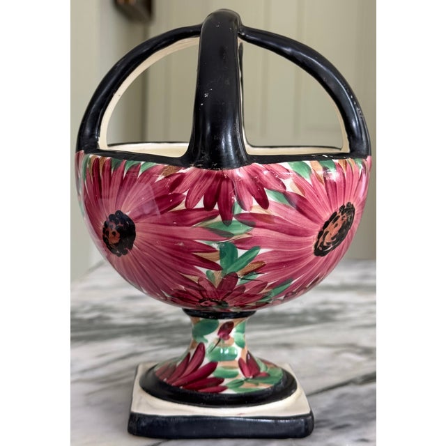 1930s Art Deco Era Ditmar Urbach Hand Painted Basket For Sale - Image 5 of 11
