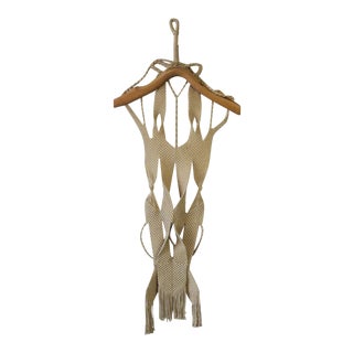 1970 Vintage Mid-Century Macramé Handmade Wall Art For Sale
