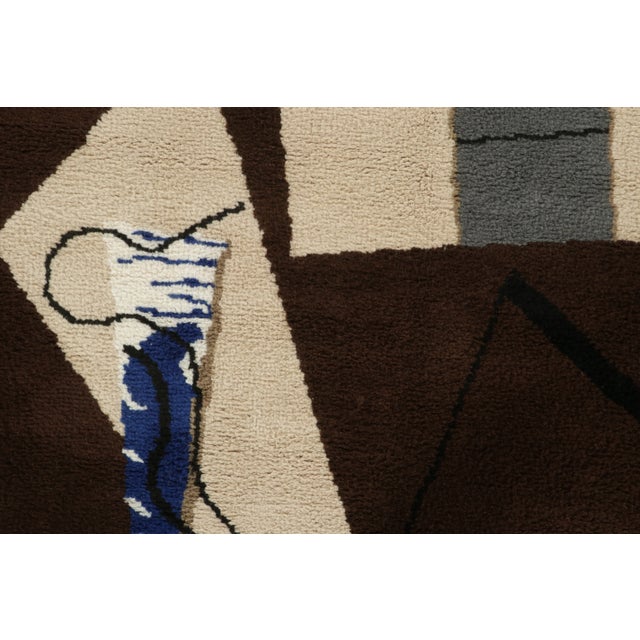 Mid-Century Modern Contemporary Mid-Century Modern Inspired by Eileen Gray Wool Rug, India For Sale - Image 3 of 9