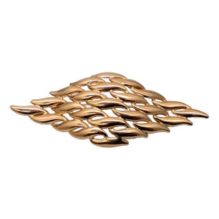 Vintage 1970 Signed Napier Goldtone Brooch For Sale