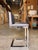 Contemporary Artistic Frame Metallic Indigo Leather Counter Stool For Sale - Image 3 of 6