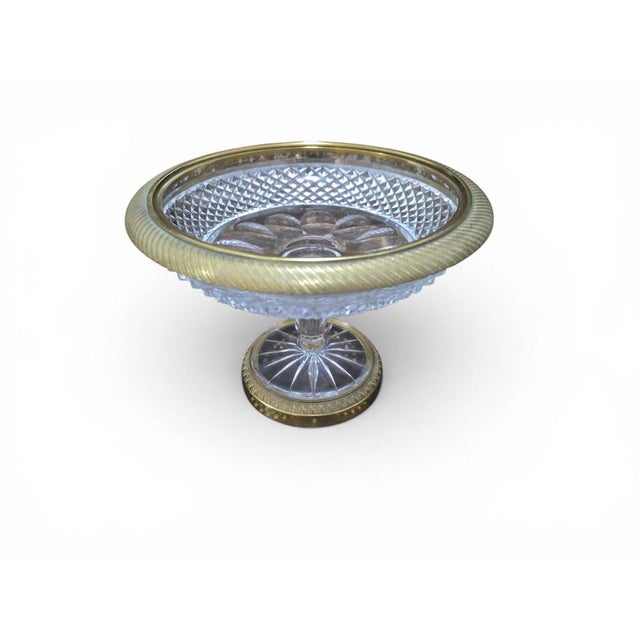 Late 19th Century Antique Gilt Bronze and Cut Crystal Centerpiece Bowl, 1880 For Sale - Image 5 of 11