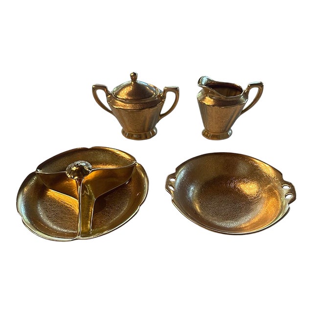 Rare Vintage 1920's Pickard China "Rose & Daisy" Pattern Set - 4pcs For Sale