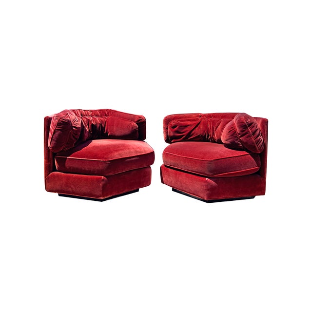 Mid-Century Modern Mid Century Modern Vintage Pair Chairs in Milo Baughman Style Design For Sale - Image 3 of 11