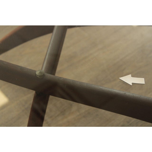 Mid Century Modern Glass Top Walnut Coffee Table For Sale - Image 11 of 18