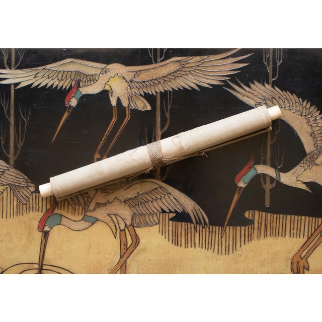 "Rising Sun and Pine Tree" by Miyata Jisen, Early Showa Japanese Scroll Painting For Sale - Image 10 of 14