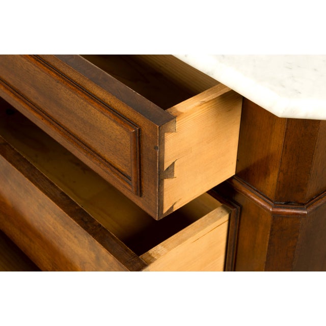 Mid-19th Century French Louis Philippe Walnut Marble Top Commode For Sale - Image 11 of 18
