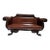 Antique Empire Style Carved Mahogany Leather Upholstered Sofa 19th Century For Sale