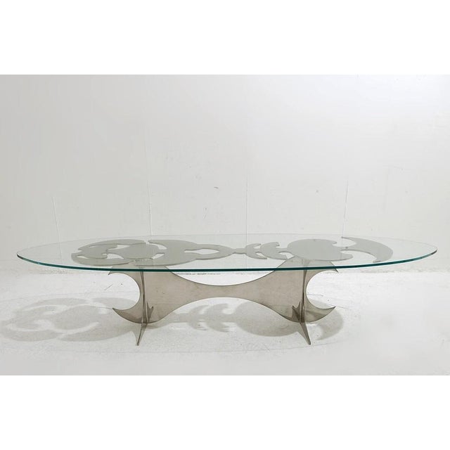 Elipse Coffee Table attributed to Armand Jonckers, 1980s For Sale - Image 6 of 7